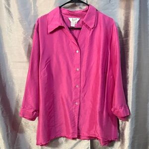 SLP Fuchsia Button-Down Shirt for Women